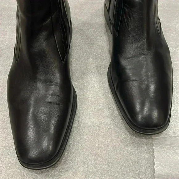 [US11.5]Bruno Magli Raspino Men Black Leather Ankle  Dress Boots - Picture 4 of 8